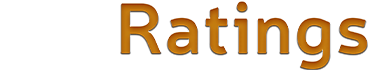 the words ratingss are written in orange and black